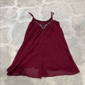 Express Red Spaghetti Strap Babydoll Mini Dress